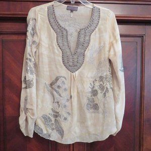 Hale Bob Tan/Bronze Embellished Tunic S